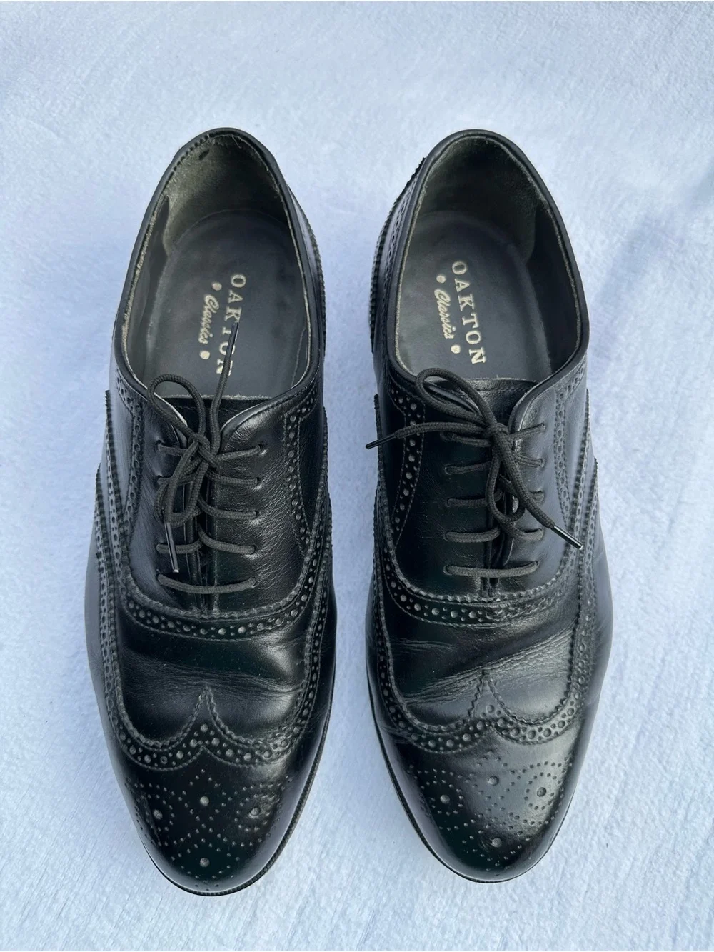 Oakton Classics Black Men's Wingtip Dress Shoes Size 11
